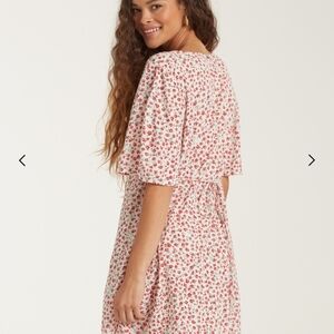 Billabong Red and White Floral Mini Dress